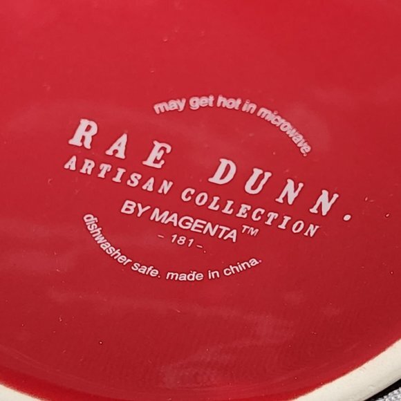 Rae‎ Dunn CUTIE Red Ceramic Coffee Mug Embossed Hearts Around The Bottom 16oz - Picture 10 of 14